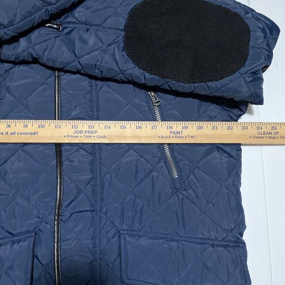 Cole Haan Quilted Size M Jacket Coat Lined Elbow Patches Chore Pockets Corduroy - Picture 5 of 14